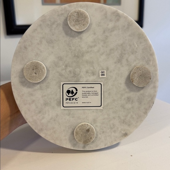 Manchester Paper Towel Holder Wood and Marble EUC - Picture 3 of 4